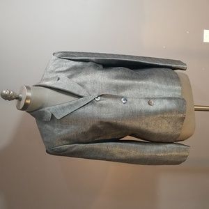 Jones New York Essentials lined blazer shimmer grey black silver